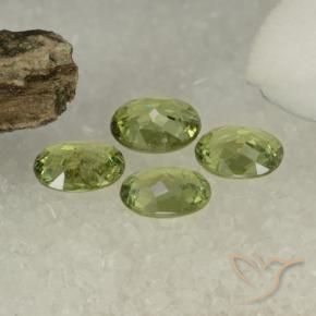 Demantoid Garnet Gemstones in 5 x 4 mm (calibrated) Size for Sale, Demantoid Garnet Stones in Olive Green Color