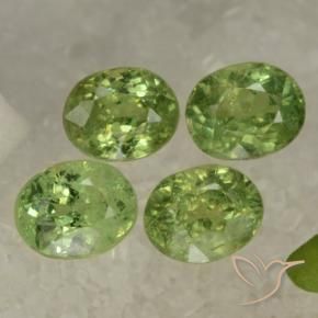1.84 ctw Green Demantoid Garnet Stones, Natural Demantoid Garnet in Oval Facet Shape for Sale