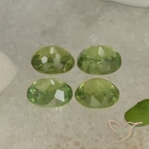Demantoid Garnet Gemstones in 5 x 4 mm (calibrated) Size for Sale, Demantoid Garnet Stones in Pear Green Color