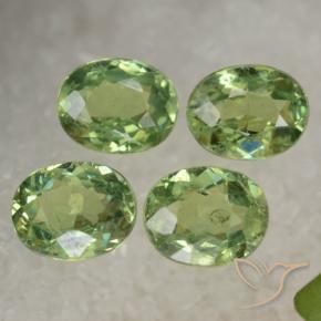 1.75 ctw Green Demantoid Garnet Stones, Natural Demantoid Garnet in Oval Facet Shape for Sale