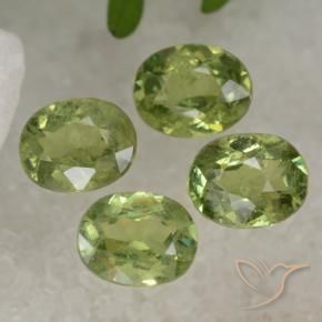 1.74 ctw Green Demantoid Garnet Stones, Natural Demantoid Garnet in Oval Facet Shape for Sale