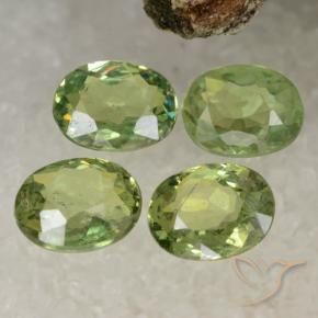 1.40 ctw Green Demantoid Garnet Stones, Natural Demantoid Garnet in Oval Facet Shape for Sale