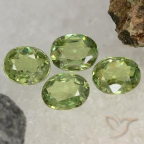 1.54 ctw Green Demantoid Garnet Stones, Natural Demantoid Garnet in Oval Facet Shape for Sale