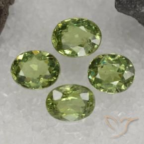 1.81 ctw Green Demantoid Garnet Stones, Natural Demantoid Garnet in Oval Facet Shape for Sale