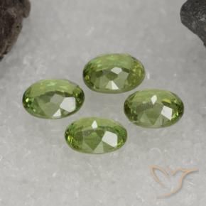 Demantoid Garnet Gemstones in 5 x 4 mm (calibrated) Size for Sale, Demantoid Garnet Stones in Deep Green Color