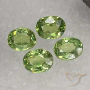 1.53 ctw Green Demantoid Garnet Stones, Natural Demantoid Garnet in Oval Facet Shape for Sale