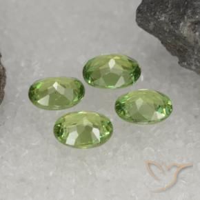 Demantoid Garnet Gemstones in 5 x 4 mm (calibrated) Size for Sale, Demantoid Garnet Stones in Pear Green Color