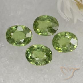 1.61 ctw Green Demantoid Garnet Stones, Natural Demantoid Garnet in Oval Facet Shape for Sale