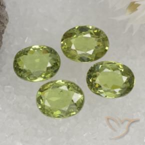 1.44 ctw Green Demantoid Garnet Stones, Natural Demantoid Garnet in Oval Facet Shape for Sale