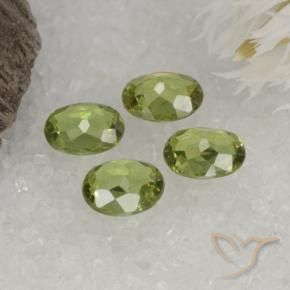 Demantoid Garnet Gemstones in 5 x 3.8 mm Size for Sale, Demantoid Garnet Stones in Yellow Green Color
