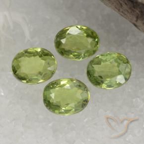 1.28 ctw Green Demantoid Garnet Stones, Natural Demantoid Garnet in Oval Facet Shape for Sale