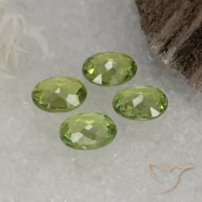 Demantoid Garnet Gemstones in 4.9 x 3.9 mm Size for Sale, Demantoid Garnet Stones in Yellow Green Color
