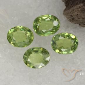 1.63 ctw Green Demantoid Garnet Stones, Natural Demantoid Garnet in Oval Facet Shape for Sale