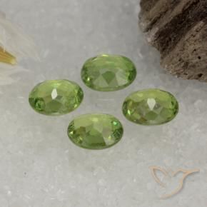 Demantoid Garnet Gemstones in 5 x 4 mm (calibrated) Size for Sale, Demantoid Garnet Stones in Medium Green Color