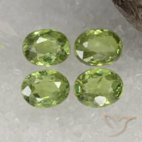 1.59 ctw Green Demantoid Garnet Stones, Natural Demantoid Garnet in Oval Facet Shape for Sale