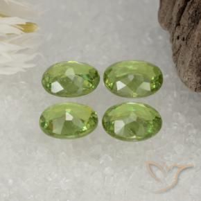 Demantoid Garnet Gemstones in 5 x 4 mm (calibrated) Size for Sale, Demantoid Garnet Stones in Lively Green Color
