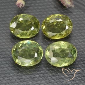 1.43 ctw Green Demantoid Garnet Stones, Natural Demantoid Garnet in Oval Facet Shape for Sale