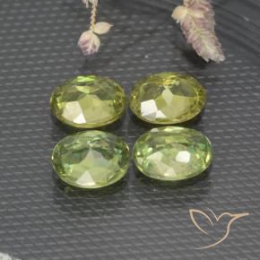 Demantoid Garnet Gemstones in 4.9 x 3.9 mm Size for Sale, Demantoid Garnet Stones in Warm Green Color