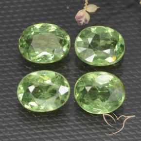 1.51 ctw Green Demantoid Garnet Stones, Natural Demantoid Garnet in Oval Facet Shape for Sale