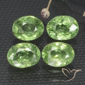 1.65 ctw Green Demantoid Garnet Stones, Natural Demantoid Garnet in Oval Facet Shape for Sale