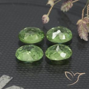Demantoid Garnet Gemstones in 4.9 x 3.8 mm Size for Sale, Demantoid Garnet Stones in Warm Green Color