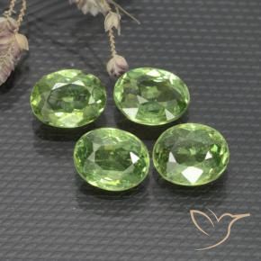 1.50 ctw Green Demantoid Garnet Stones, Natural Demantoid Garnet in Oval Facet Shape for Sale