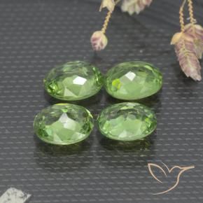 Demantoid Garnet Gemstones in 4.8 x 3.7 mm Size for Sale, Demantoid Garnet Stones in Warm Green Color