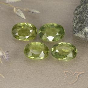 2.16 ctw Green Demantoid Garnet Stones, Natural Demantoid Garnet in Oval Facet Shape for Sale
