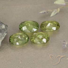 Demantoid Garnet Gemstones in 6.1 x 4.3 mm Size for Sale, Demantoid Garnet Stones in Medium Green Color