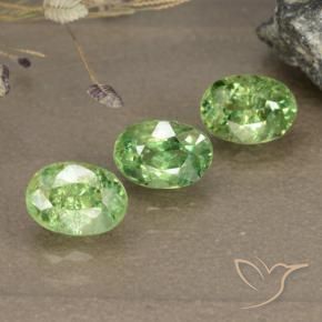 2.08 ctw Green Demantoid Garnet Stones, Natural Demantoid Garnet in Oval Facet Shape for Sale