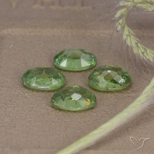 Demantoid Garnet Gemstones in 6 x 4 mm (calibrated) Size for Sale, Demantoid Garnet Stones in Forest Green Color