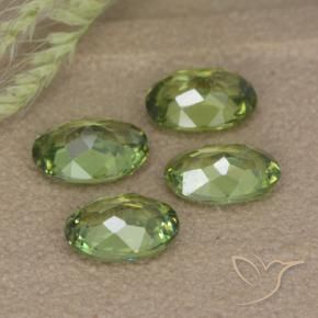 Demantoid Garnet Gemstones in 6 x 4 mm (calibrated) Size for Sale, Demantoid Garnet Stones in Forest Green Color