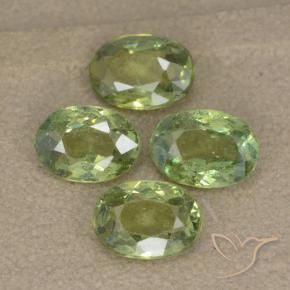2.14 ctw Green Demantoid Garnet Stones, Natural Demantoid Garnet in Oval Facet Shape for Sale
