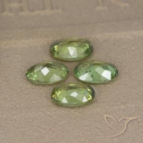 Demantoid Garnet Gemstones in 6 x 4.3 mm Size for Sale, Demantoid Garnet Stones in Forest Green Color
