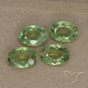 2.34 ctw Green Demantoid Garnet Stones, Natural Demantoid Garnet in Oval Facet Shape for Sale