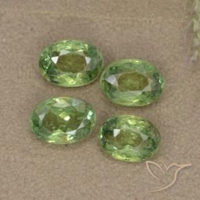 2.27 ctw Green Demantoid Garnet Stones, Natural Demantoid Garnet in Oval Facet Shape for Sale