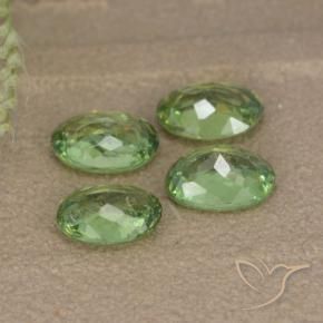 Demantoid Garnet Gemstones in 5.6 x 4.1 mm Size for Sale, Demantoid Garnet Stones in Forest Green Color