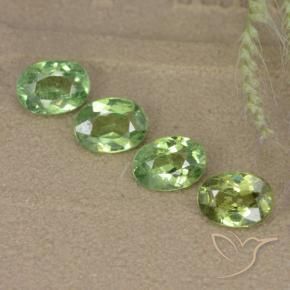 2.25 ctw Green Demantoid Garnet Stones, Natural Demantoid Garnet in Oval Facet Shape for Sale