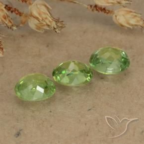 Demantoid Garnet Gemstones in 4.5 x 3.4 mm Size for Sale, Demantoid Garnet Stones in Yellow Green Color