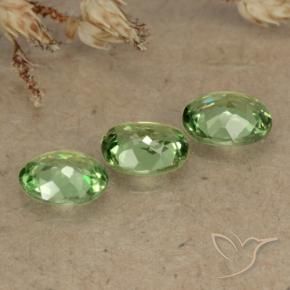 Demantoid Garnet Gemstones in 4.8 x 3.9 mm Size for Sale, Demantoid Garnet Stones in Light Forest Green Color