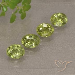 1.79 ctw Green Demantoid Garnet Stones, Natural Demantoid Garnet in Oval Facet Shape for Sale