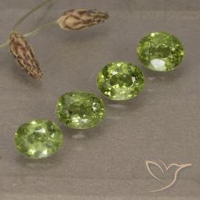 1.80 ctw Green Demantoid Garnet Stones, Natural Demantoid Garnet in Oval Facet Shape for Sale