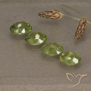 Demantoid Garnet Gemstones in 5.1 x 4.2 mm Size for Sale, Demantoid Garnet Stones in Light Lively Green Color