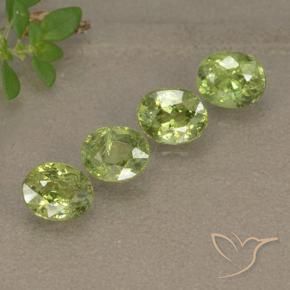 2.31 ctw Green Demantoid Garnet Stones, Natural Demantoid Garnet in Oval Facet Shape for Sale