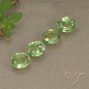 1.28 ctw Green Demantoid Garnet Stones, Natural Demantoid Garnet in Oval Facet Shape for Sale