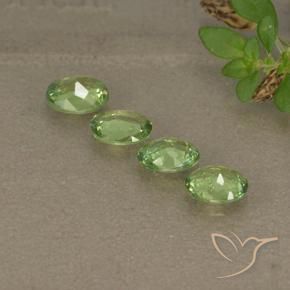 Demantoid Garnet Gemstones in 4.9 x 3.8 mm Size for Sale, Demantoid Garnet Stones in Pear Green Color