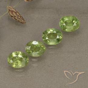 2.04 ctw Green Demantoid Garnet Stones, Natural Demantoid Garnet in Oval Facet Shape for Sale