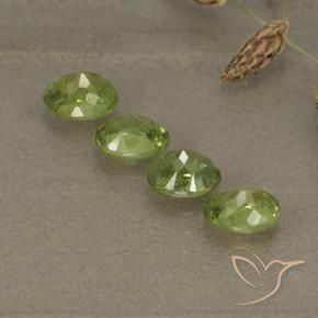 Demantoid Garnet Gemstones in 5 x 4 mm (calibrated) Size for Sale, Demantoid Garnet Stones in Light Lively Green Color