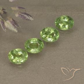 1.67 ctw Green Demantoid Garnet Stones, Natural Demantoid Garnet in Oval Facet Shape for Sale