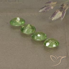 Demantoid Garnet Gemstones in 4.9 x 3.8 mm Size for Sale, Demantoid Garnet Stones in Medium Green Color